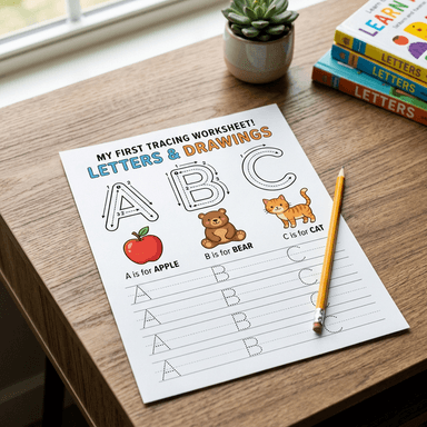Alphabet tracing worksheet printable