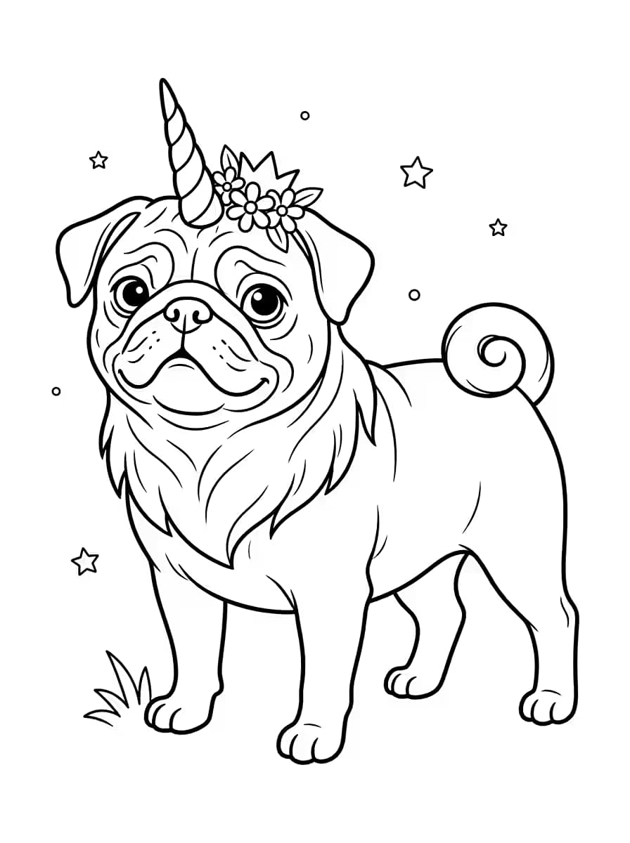 Standing Unicorn Pug